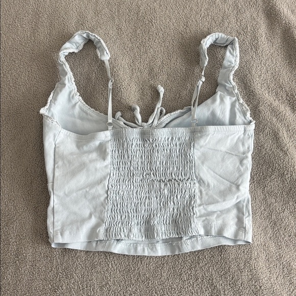 Light Blue Ruched Crop Top - Picture 2 of 2